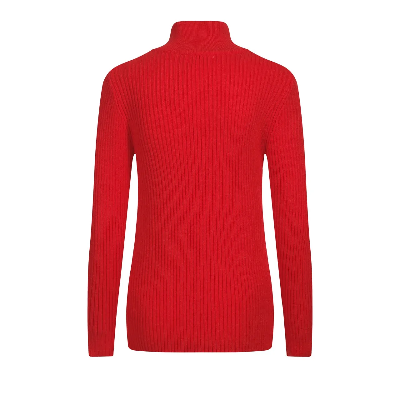 Women's red vintage turtleneck sweater top