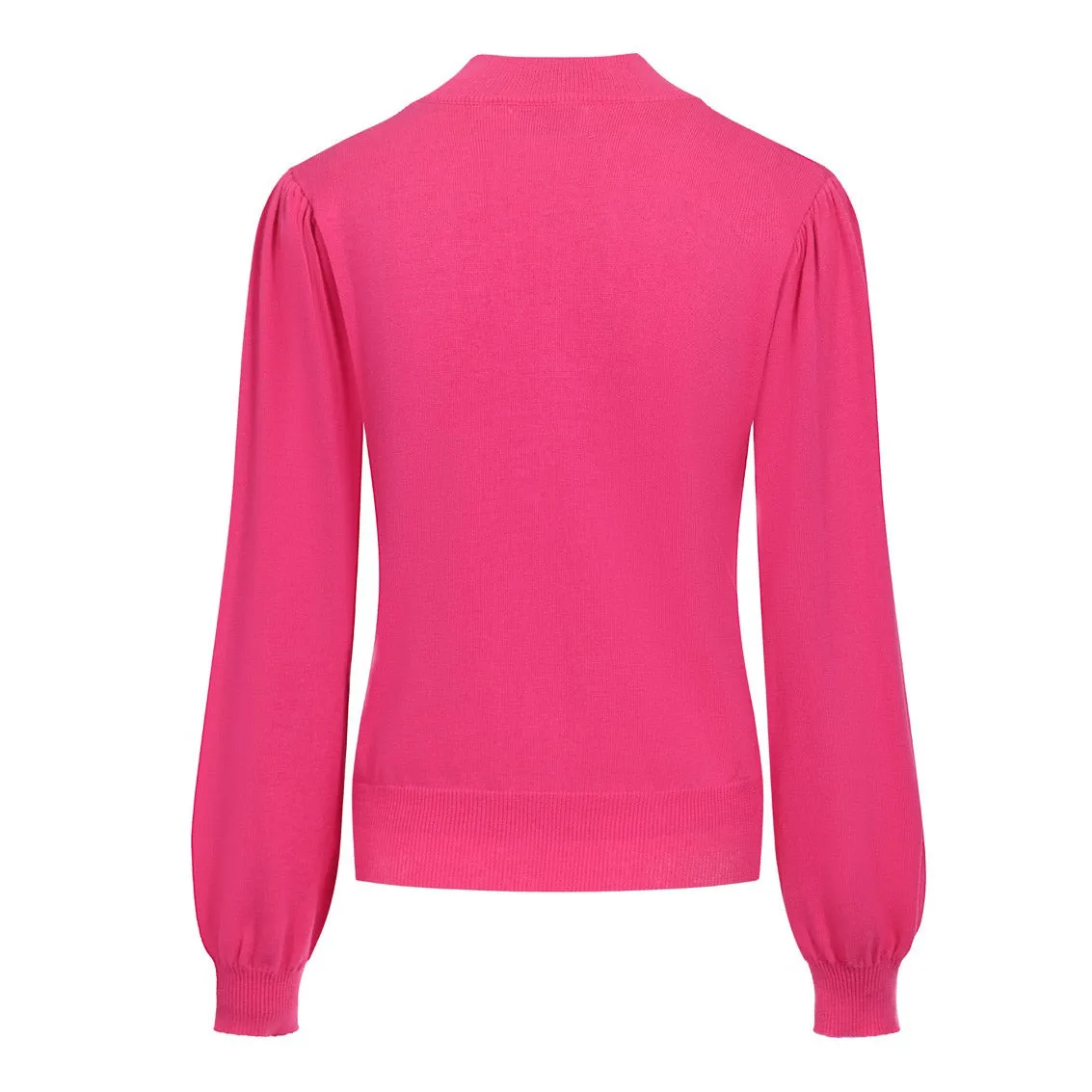 Women's rose flower puffy sleeve sweater