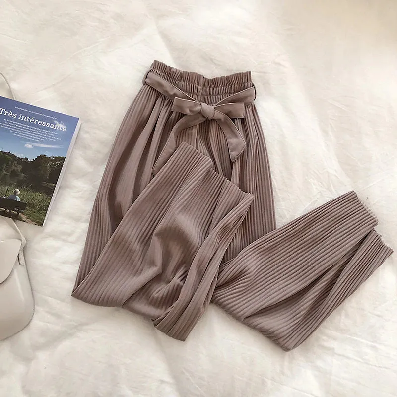 Women's Summer Casual Ankle Length High Waist Pants