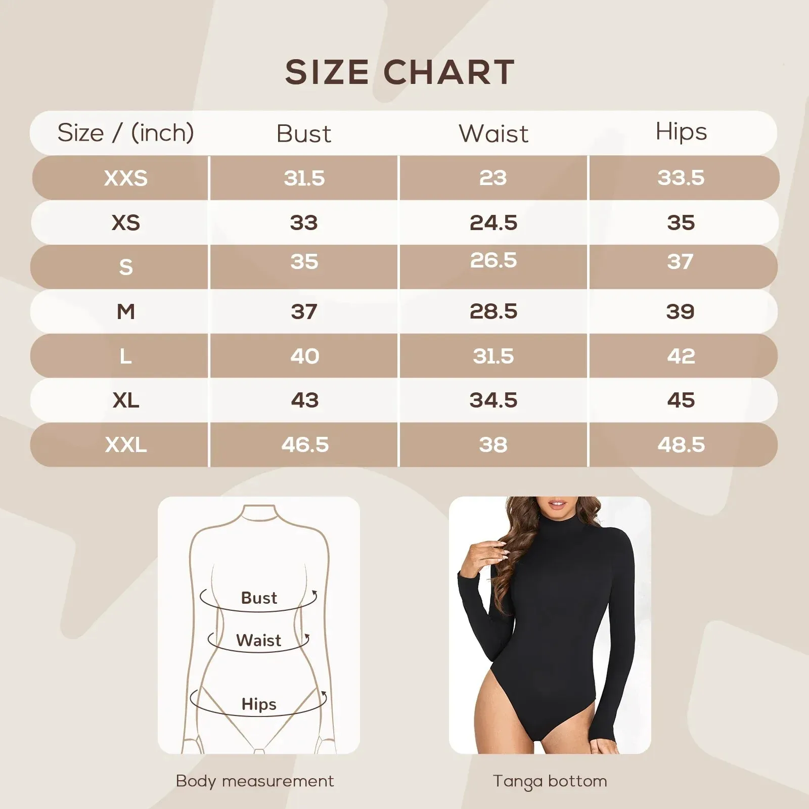 Women's Turtleneck Long Sleeve Bodysuit: Solid Color Stretchy Elegance