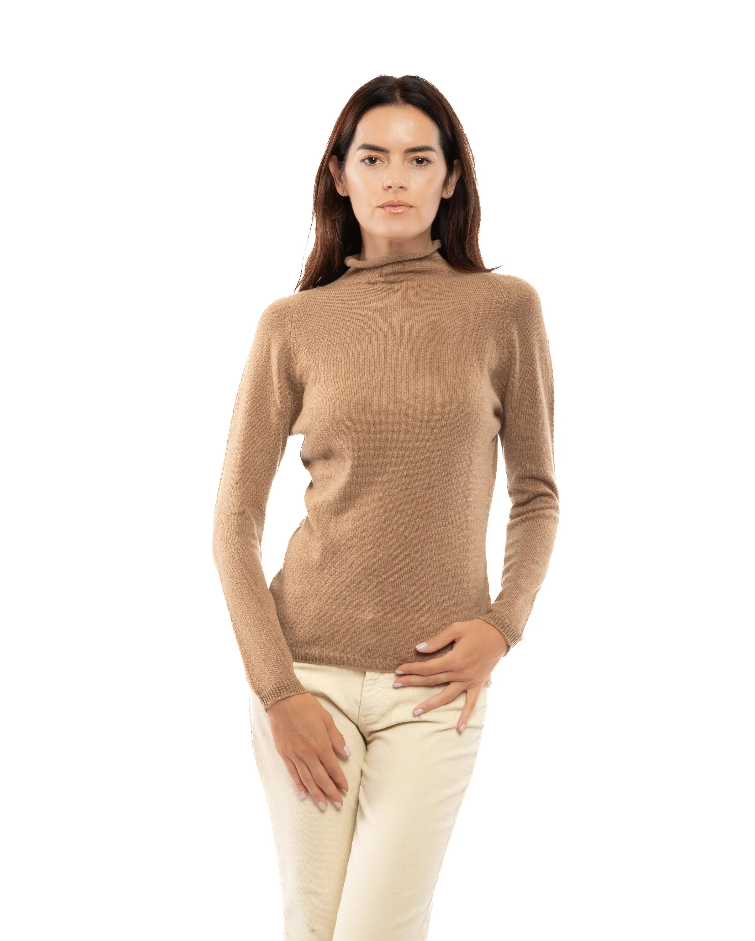 Women's Ultralight Cashmere Raglan Turtleneck Off-White