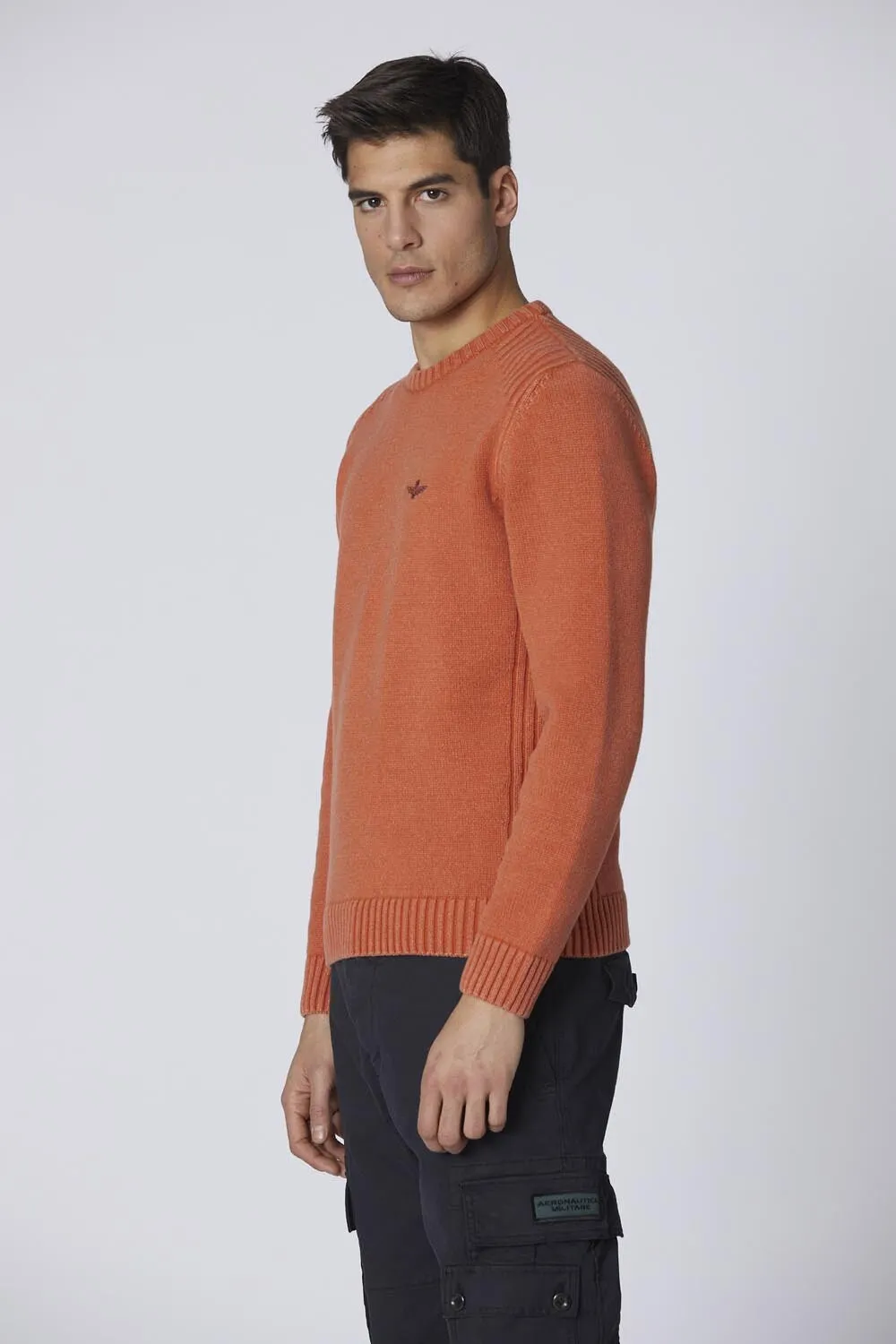 Wool and cotton crewneck sweater