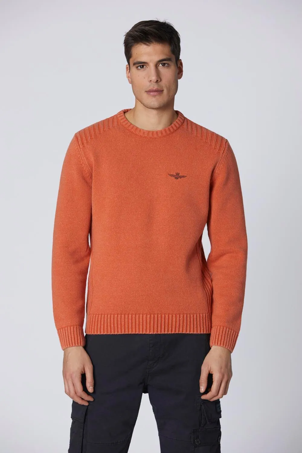 Wool and cotton crewneck sweater