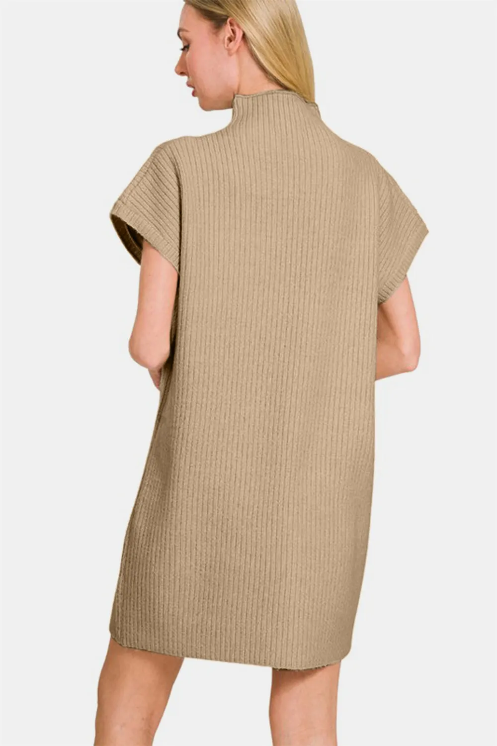 Zenana Short Sleeve Sweater Mini Dress